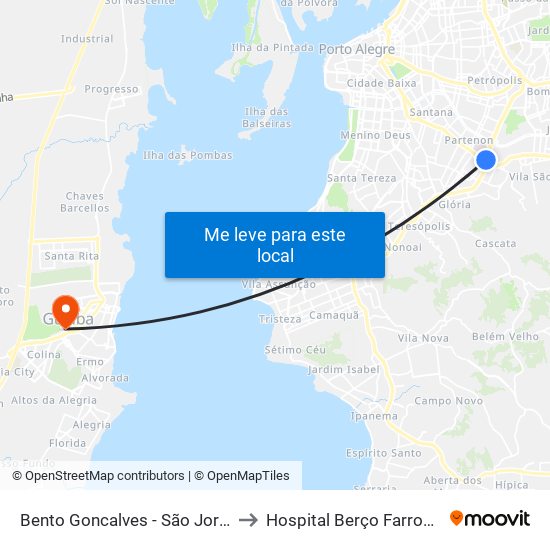 Bento Goncalves - São Jorge Cb to Hospital Berço Farroupilha map
