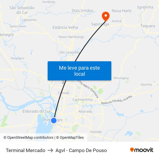 Terminal Mercado to Agvl - Campo De Pouso map