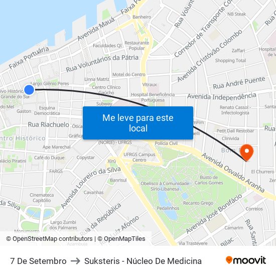 7 De Setembro to Suksteris - Núcleo De Medicina map