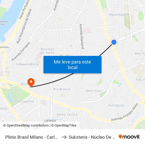Plínio Brasil Milano - Carlos Gomes to Suksteris - Núcleo De Medicina map