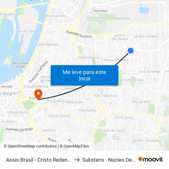 Assis Brasil - Cristo Redentor [Centro] to Suksteris - Núcleo De Medicina map