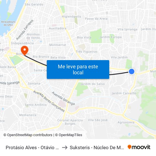 Protásio Alves - Otávio Santos to Suksteris - Núcleo De Medicina map