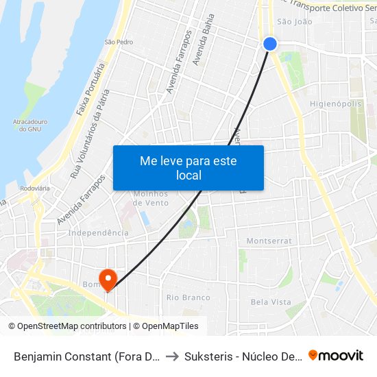 Benjamin Constant (Fora Do Corredor) to Suksteris - Núcleo De Medicina map