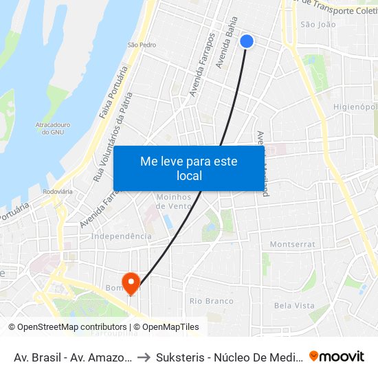 Av. Brasil - Av. Amazonas to Suksteris - Núcleo De Medicina map