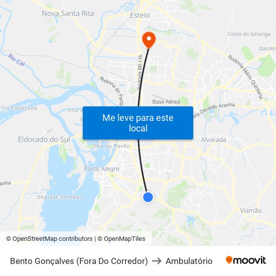 Bento Gonçalves (Fora Do Corredor) to Ambulatório map