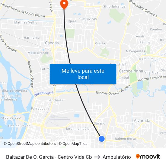 Baltazar De O. Garcia - Centro Vida Cb to Ambulatório map
