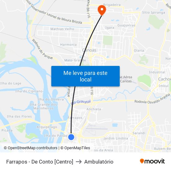 Farrapos - De Conto [Centro] to Ambulatório map
