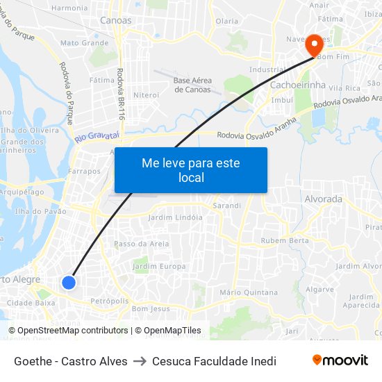 Goethe - Castro Alves to Cesuca Faculdade Inedi map