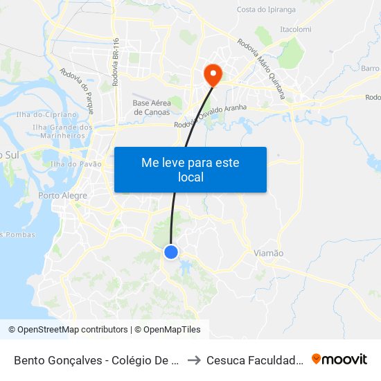 Bento Gonçalves - Colégio De Aplicação to Cesuca Faculdade Inedi map