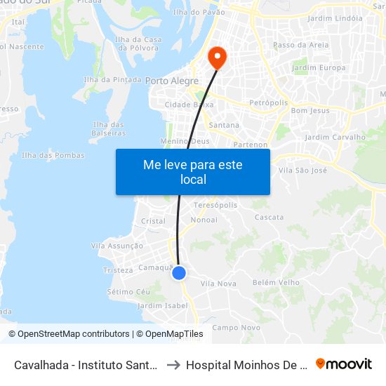 Cavalhada - Instituto Santa Luzia to Hospital Moinhos De Vento map