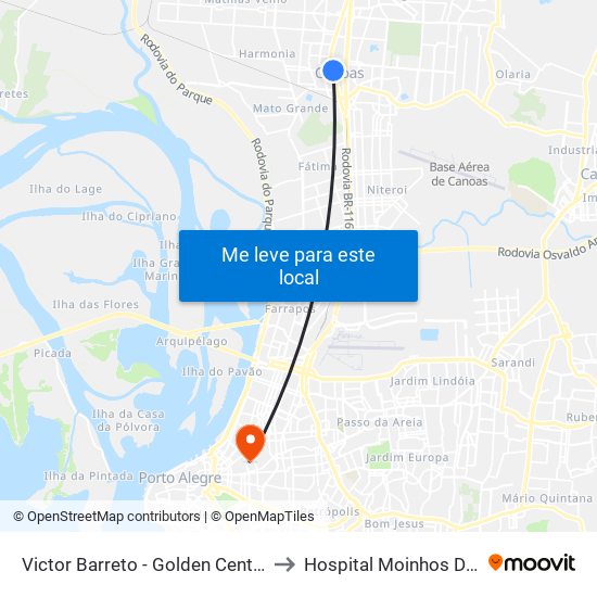 Victor Barreto - Golden Center (Box B) to Hospital Moinhos De Vento map