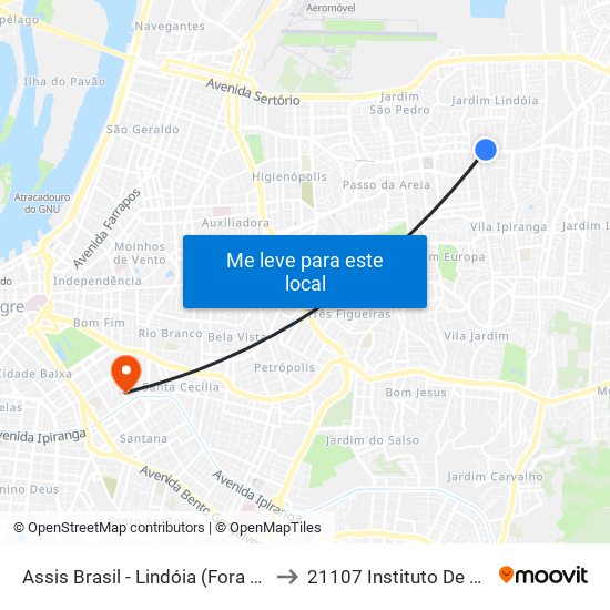 Assis Brasil - Lindóia (Fora Do Corredor) to 21107 Instituto De Psicologia map