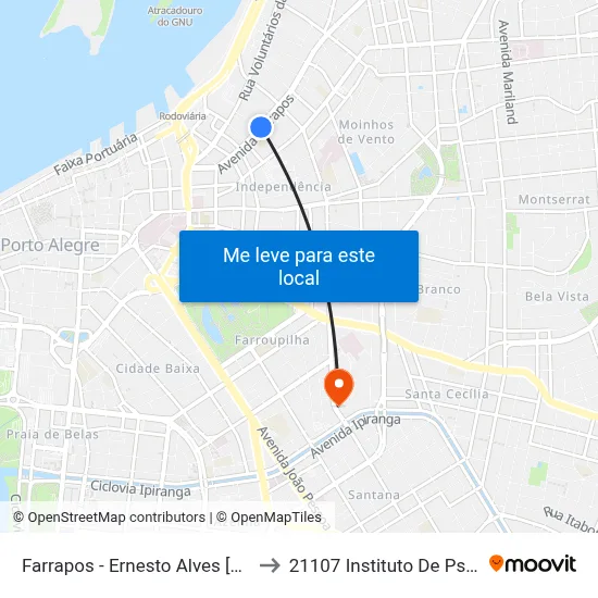 Farrapos - Ernesto Alves [Bairro - C] to 21107 Instituto De Psicologia map