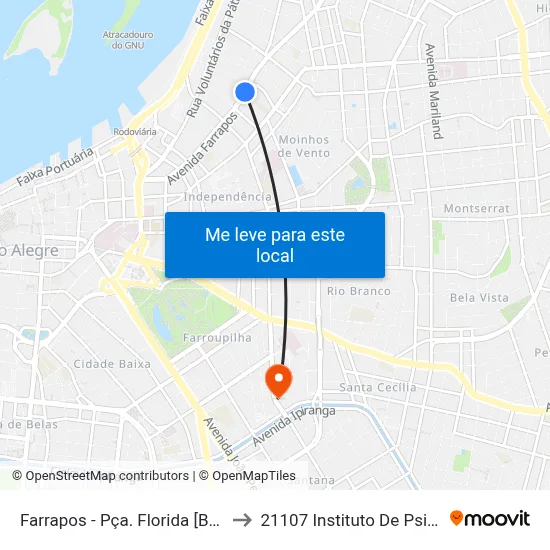 Farrapos - Pça. Florida [Bairro - B] to 21107 Instituto De Psicologia map