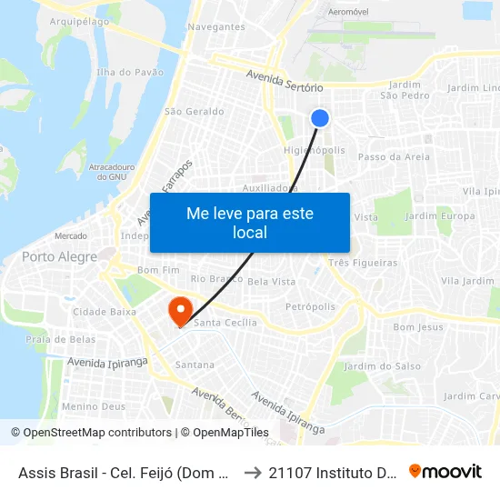 Assis Brasil - Cel. Feijó (Dom Bosco) [Bairro - Bc] to 21107 Instituto De Psicologia map