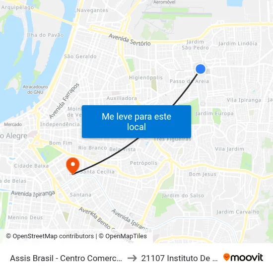 Assis Brasil - Centro Comercial [Bairro - Bc] to 21107 Instituto De Psicologia map