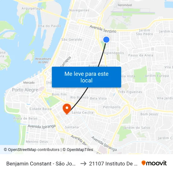Benjamin Constant - São João [Bairro - Bc] to 21107 Instituto De Psicologia map