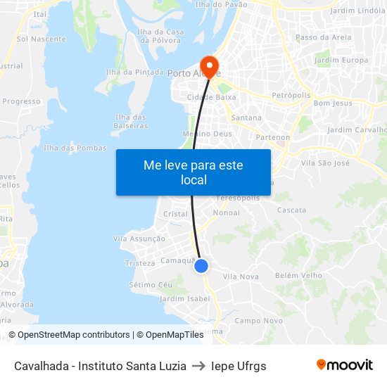 Cavalhada - Instituto Santa Luzia to Iepe Ufrgs map