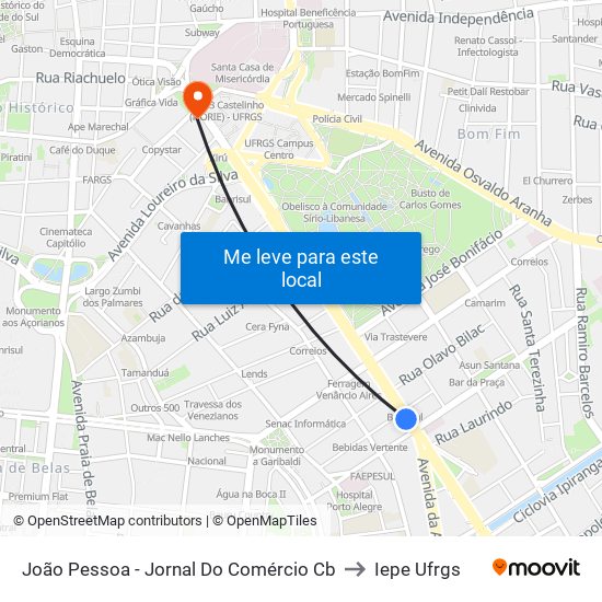 João Pessoa - Jornal Do Comércio Cb to Iepe Ufrgs map