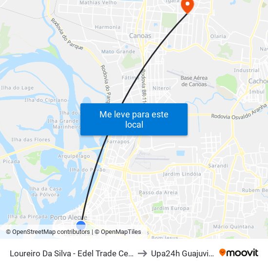 Loureiro Da Silva - Edel Trade Center to Upa24h Guajuviras map