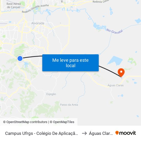 Campus Ufrgs - Colégio De Aplicação Bc to Águas Claras map