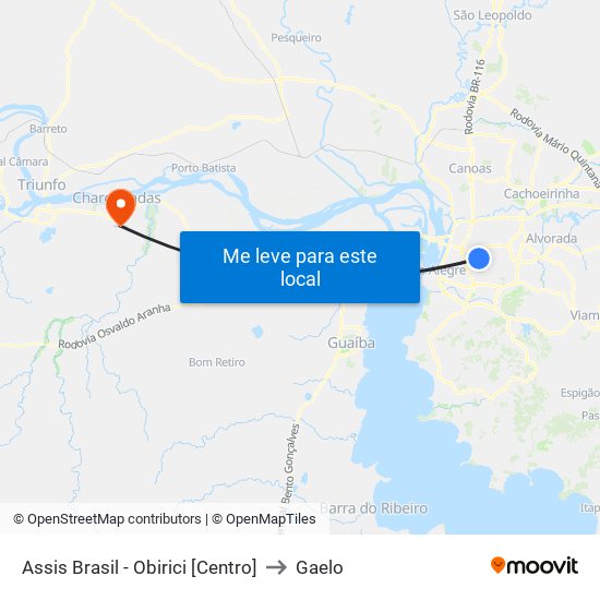 Assis Brasil - Obirici [Centro] to Gaelo map