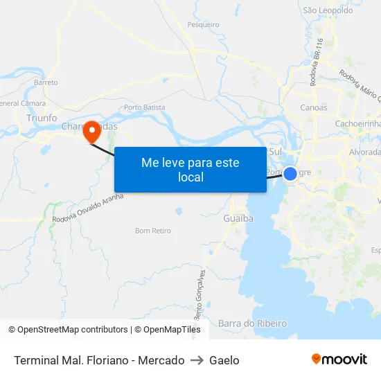 Terminal Mal. Floriano - Mercado to Gaelo map