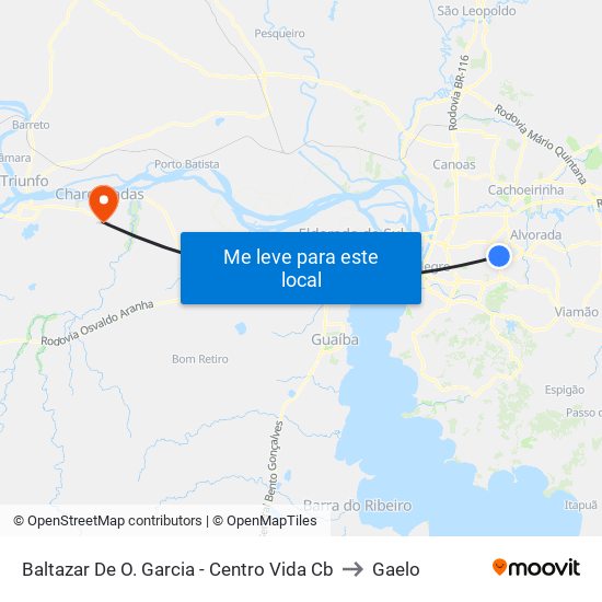 Baltazar De O. Garcia - Centro Vida Cb to Gaelo map