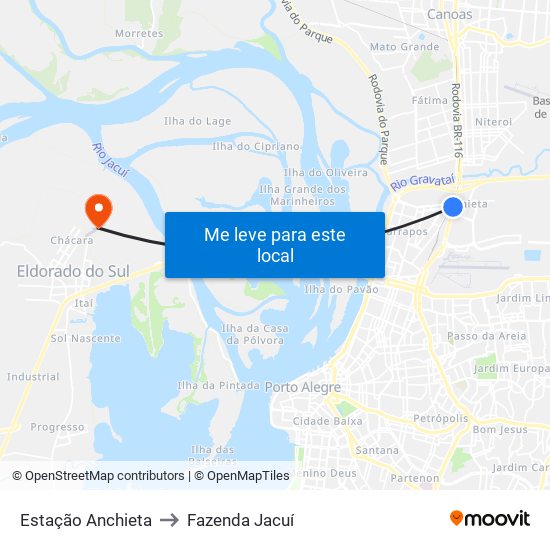 Estação Anchieta to Fazenda Jacuí map