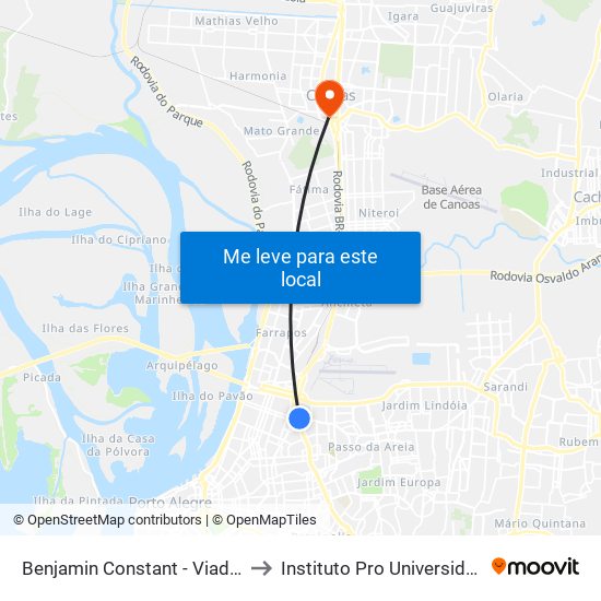 Benjamin Constant - Viaduto Utzig [Bairro - Bc] to Instituto Pro Universidade Canoense - Ipuc map