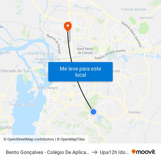 Bento Gonçalves - Colégio De Aplicação to Upa12h Idoso map