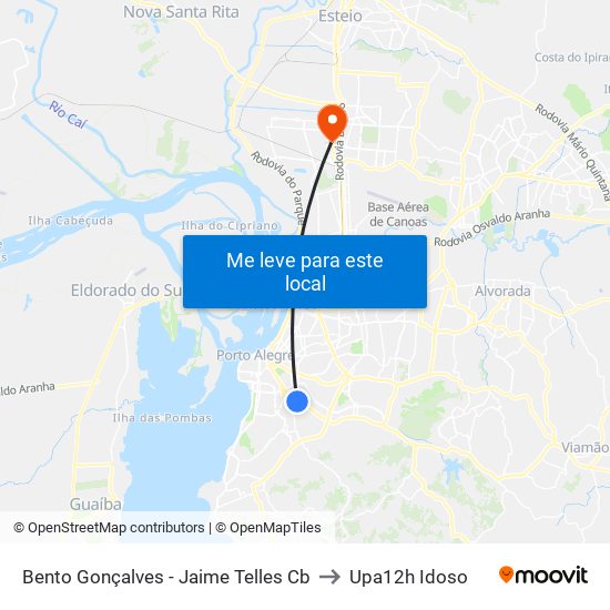 Bento Gonçalves - Jaime Telles Cb to Upa12h Idoso map