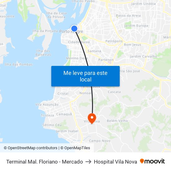 Terminal Mal. Floriano - Mercado to Hospital Vila Nova map