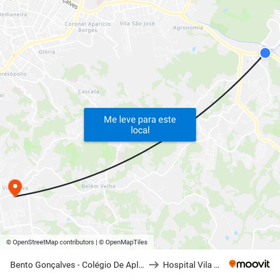 Bento Gonçalves - Colégio De Aplicação to Hospital Vila Nova map