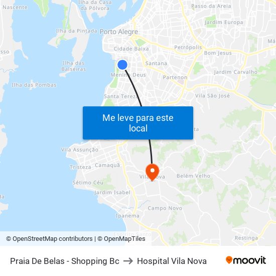 Praia De Belas - Shopping Bc to Hospital Vila Nova map