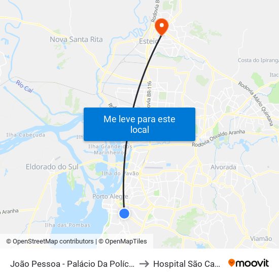 João Pessoa - Palácio Da Polícia Bc to Hospital São Camilo map