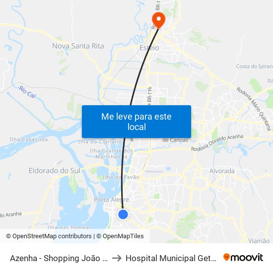 Azenha - Shopping João Pessoa Cb to Hospital Municipal Getúlio Vargas map