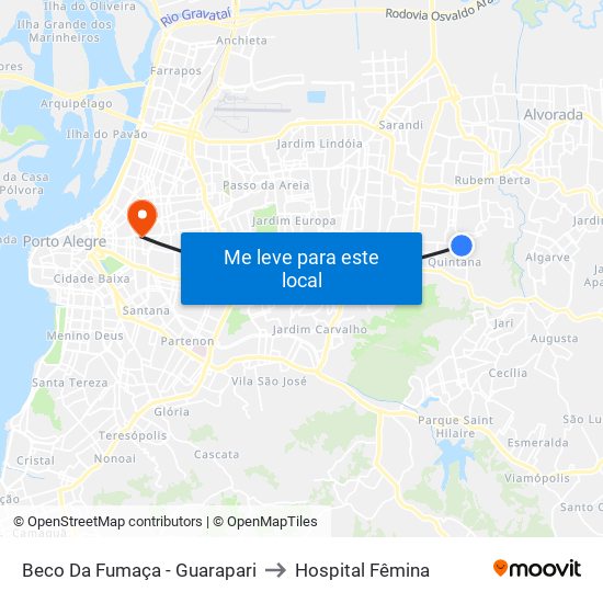 Beco Da Fumaça - Guarapari to Hospital Fêmina map