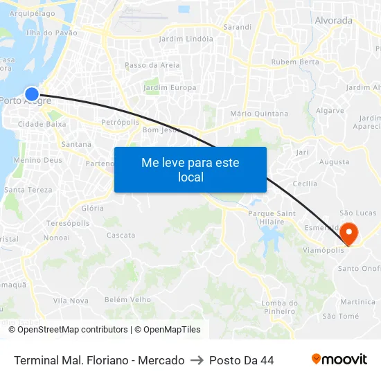 Terminal Mal. Floriano - Mercado to Posto Da 44 map