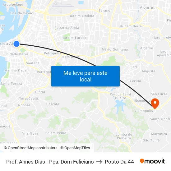 Prof. Annes Dias - Pça. Dom Feliciano to Posto Da 44 map