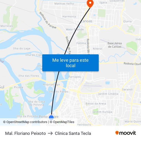 Mal. Floriano Peixoto to Clinica Santa Tecla map
