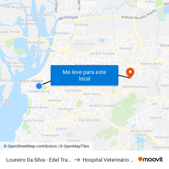 Loureiro Da Silva - Edel Trade Center to Hospital Veterinário UniRitter map