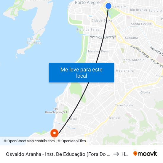 Osvaldo Aranha - Inst. De Educação (Fora Do Corredor) to HBM map