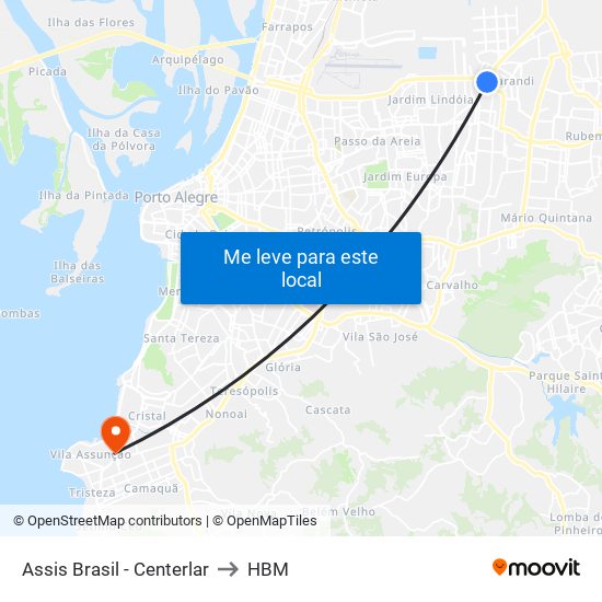Assis Brasil - Centerlar to HBM map