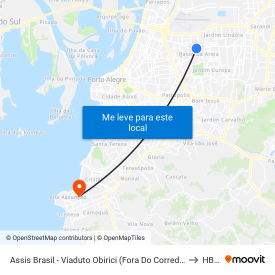 Assis Brasil - Viaduto Obirici (Fora Do Corredor) to HBM map