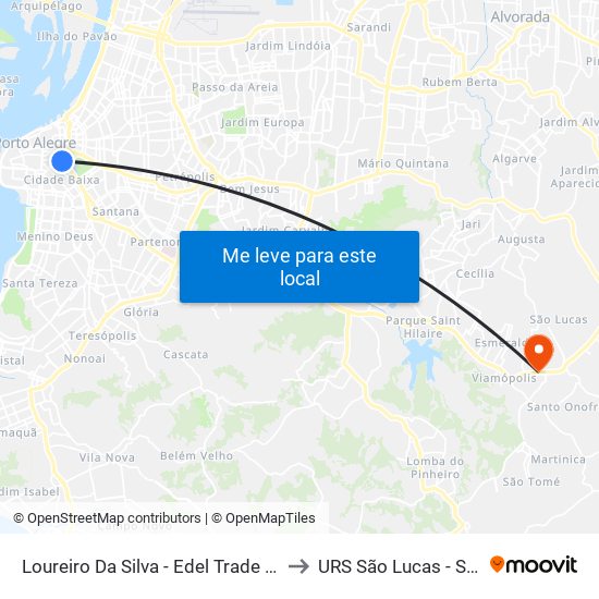 Loureiro Da Silva - Edel Trade Center to URS São Lucas - Saúde map
