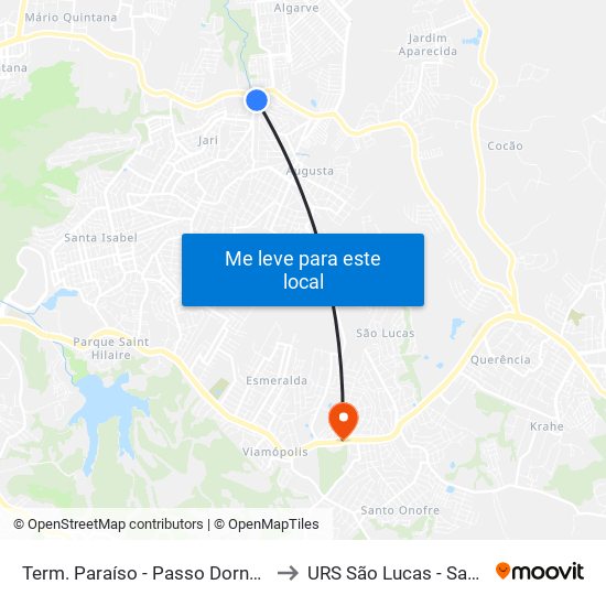 Term. Paraíso - Passo Dorneles to URS São Lucas - Saúde map