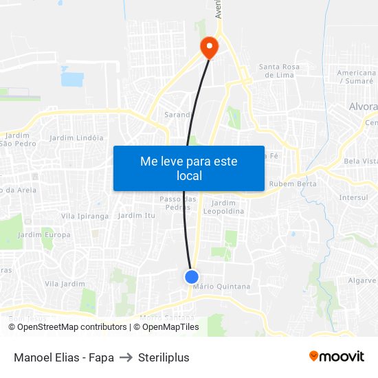 Manoel Elias - Fapa to Steriliplus map