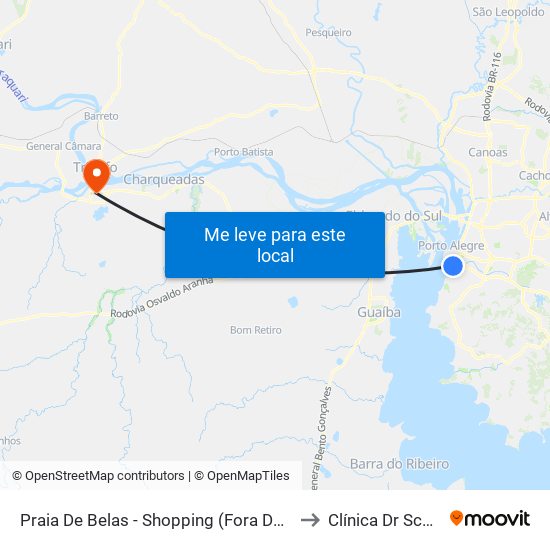 Praia De Belas - Shopping (Fora Do Corredor) to Clínica Dr Schuster map