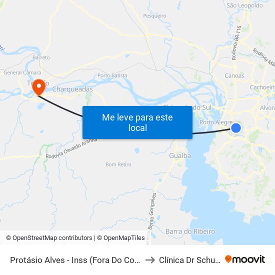 Protásio Alves - Inss (Fora Do Corredor) to Clínica Dr Schuster map